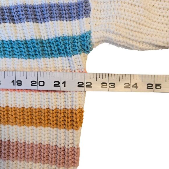 Aeropostale Striped Sweater Size Medium Off White Preppy Y2K Rainbow Casual - Picture 7 of 9